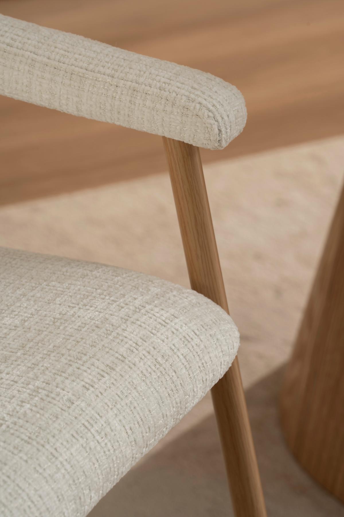 Armlehnstuhl Silke Eichefarben/Beige - Eichefarben/Beige, MODERN, Holz/Textil (57/78/60cm) - Mömax