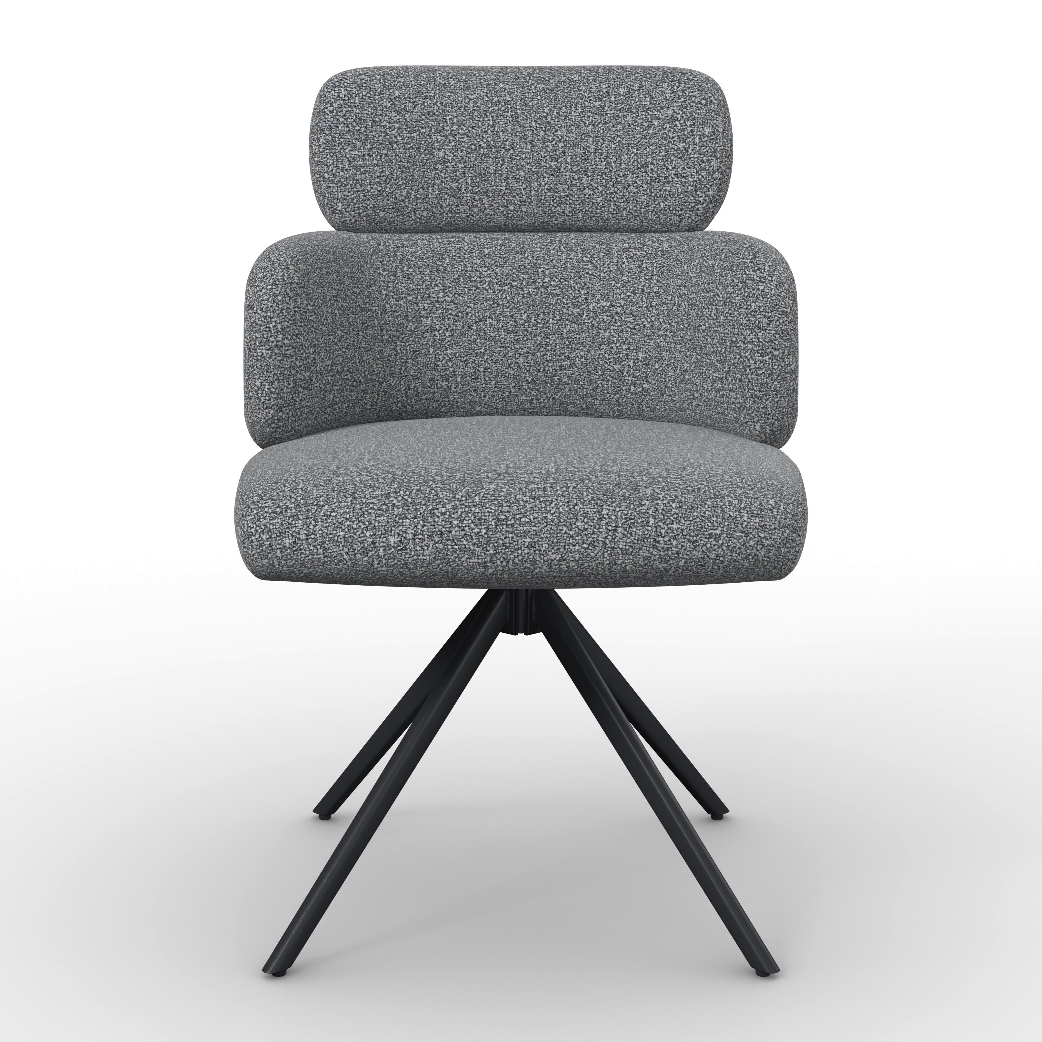 STOL MED ARMSTÖD KARO - grå/svart, Modern, metall/textil (58/88/65cm) - Bessagi Home