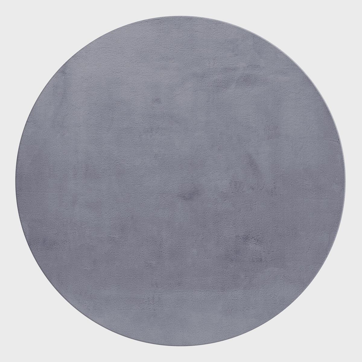 Hochflorteppich Pouffy Grau Ø ca. 200cm - Grau, Basics, Textil (200/200cm)