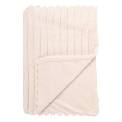 MIĘKKI KOC 7019GGDK01 - kremowy, Basics, tkanina (140/200cm)