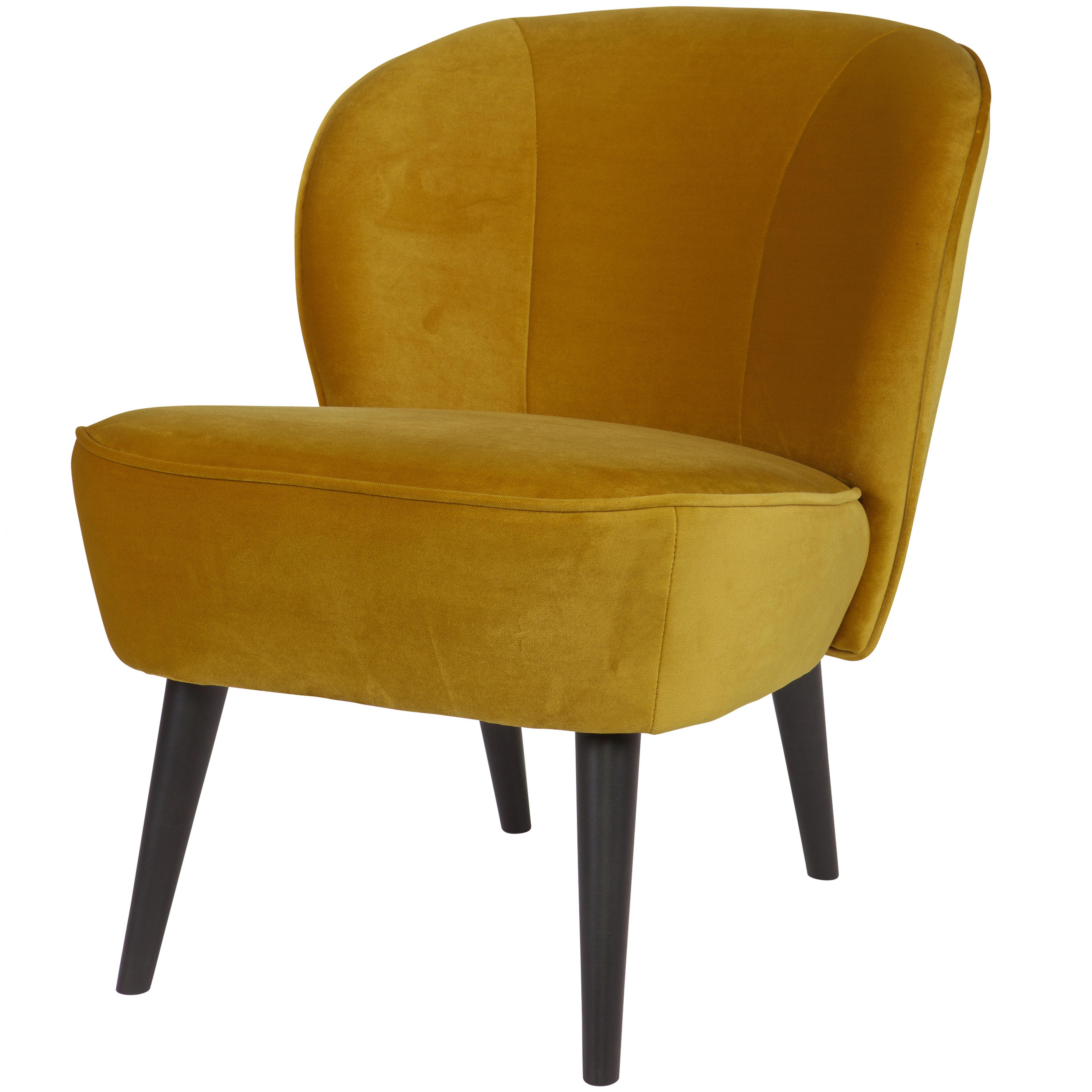 Sessel Sara Gelb - Gelb/Schwarz, Design, Holz/Textil (59/71/70cm) - Livetastic