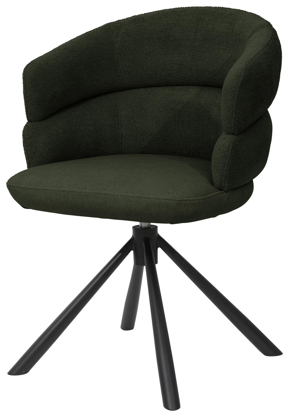 Armlehnstuhl Malia Grün - Schwarz/Grün, LIFESTYLE, Textil/Metall (58/83/62cm) - Premium Living