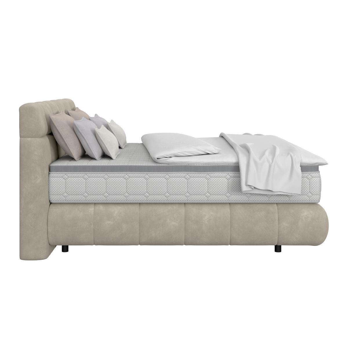 Boxspring Krevet Nobu - crna/taupe, Trend, drvo/tekstil (140/200cm) - Premium Living