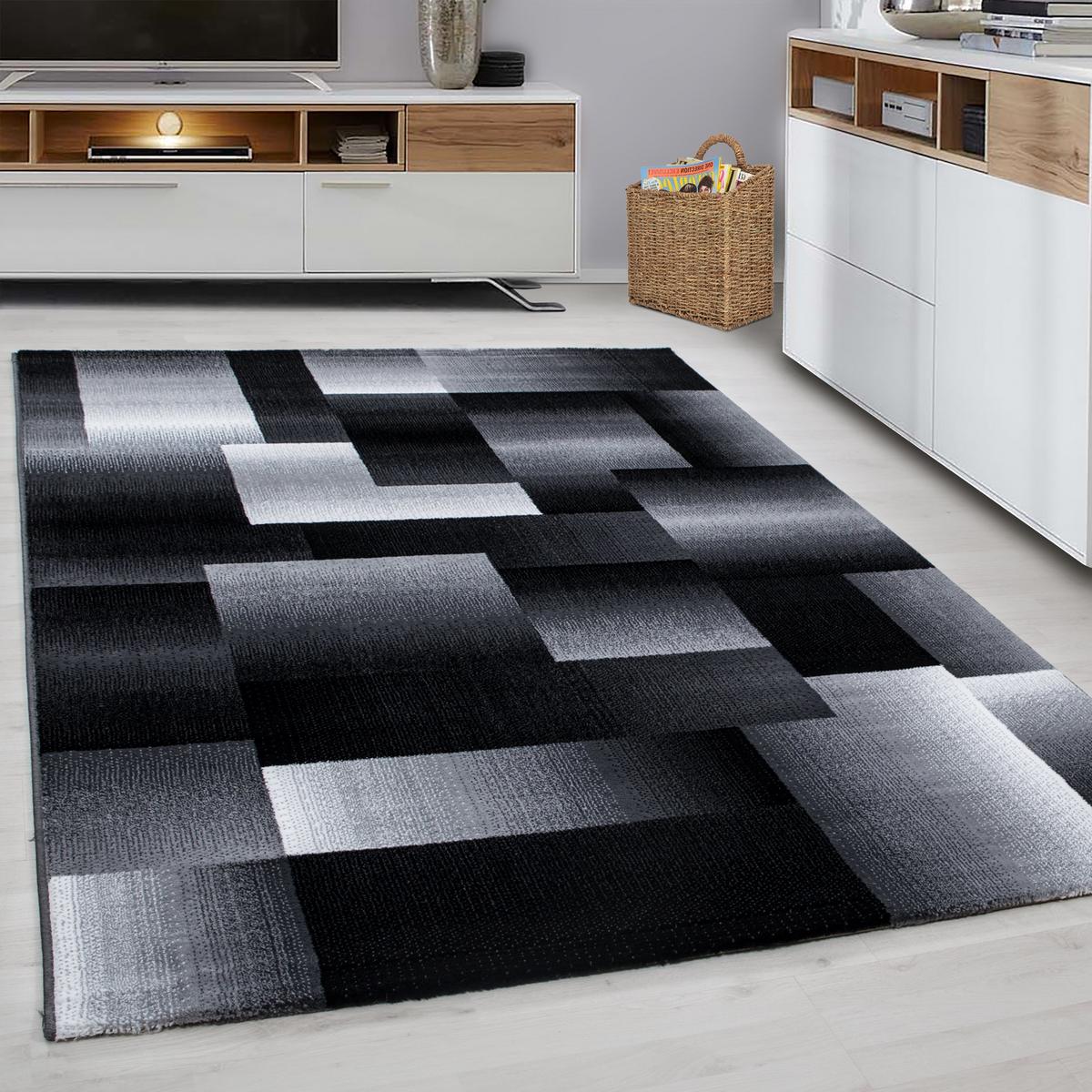 Webteppich Miami Schwarz ca. 120x170cm - Schwarz, Trend, Textil (120/170cm)
