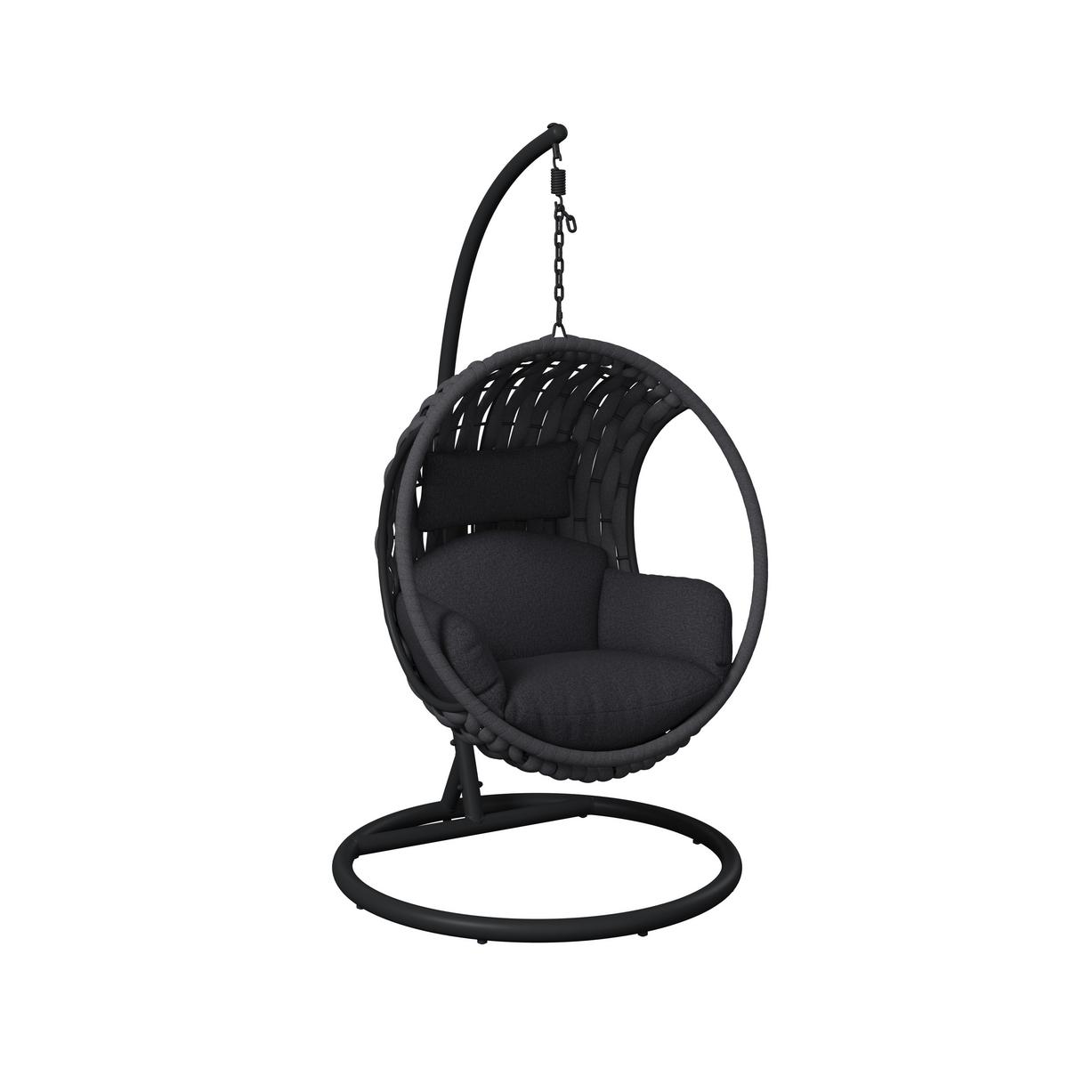 Hängesessel Mira Dunkelgrau Outdoorstoff/Metall/Kunststoff - Dunkelgrau, MODERN, Kunststoff/Textil (107/196/120cm) - Bessagi Garden