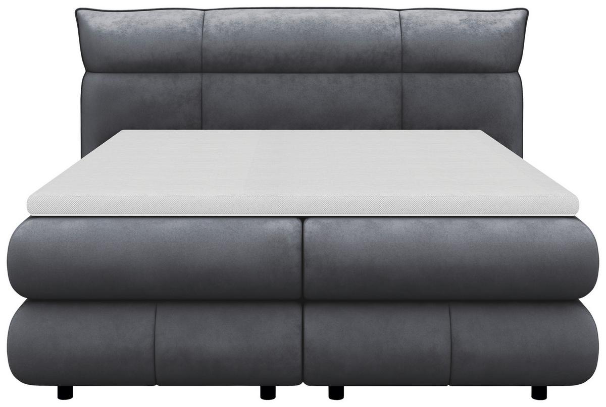 Boxspring Krevet Caramelo - crna/antracit, Trend, tekstil/plastika (140/200cm) - Premium Living