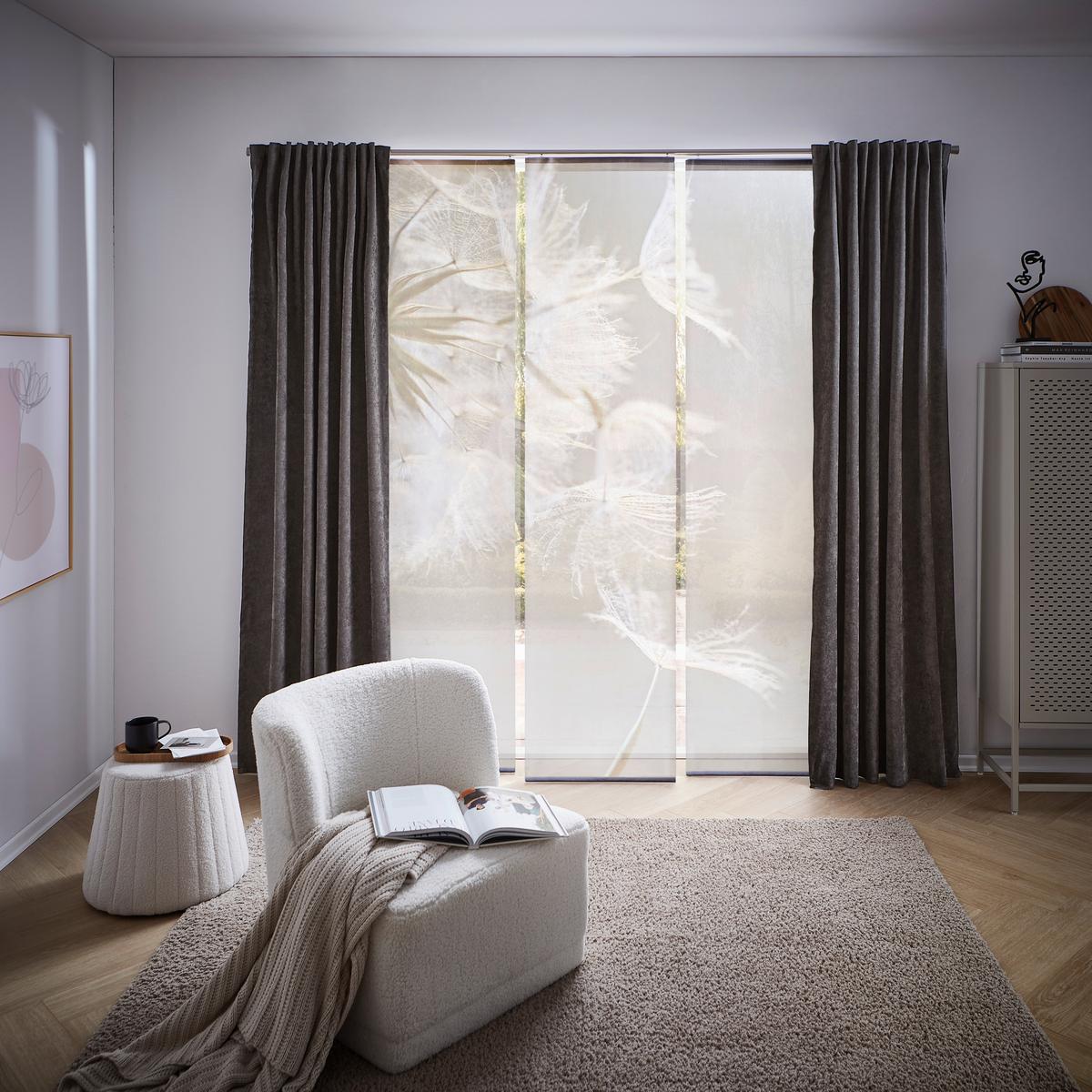 ZASŁONA PANELOWA DINANT - taupe, Basics, tkanina (60/245cm) - Novel