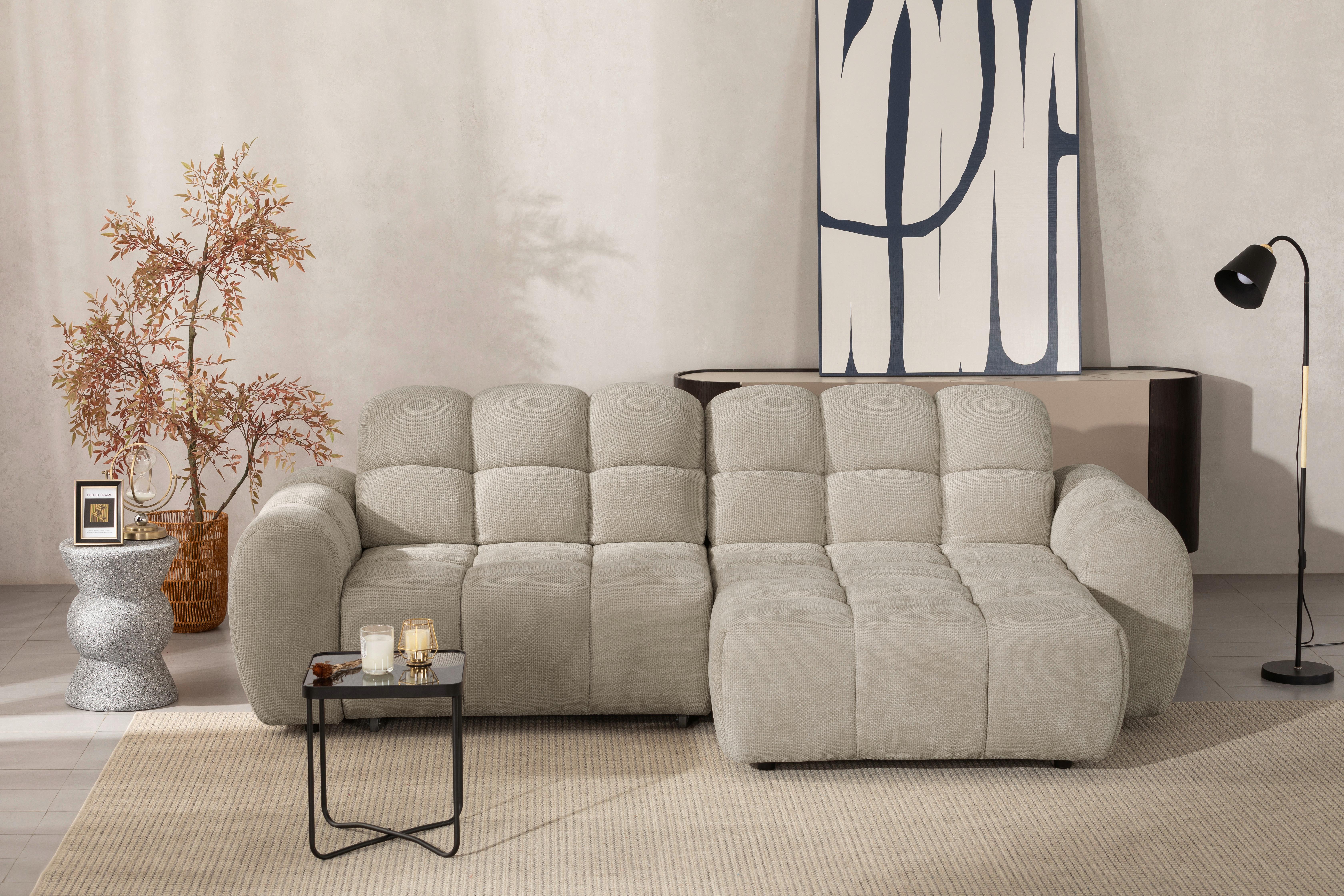 Wohnlandschaft Roma Grau - Schwarz/Grau, MODERN, Holz/Kunststoff (264/91/110/161cm) - Premium Living
