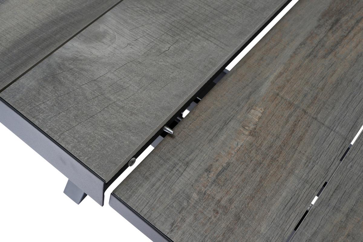 Gartengarnitur Corido 7-tlg. Grau - Grau, Basics, Keramik/Kunststoff (100/109/200cm) - Siena Garden