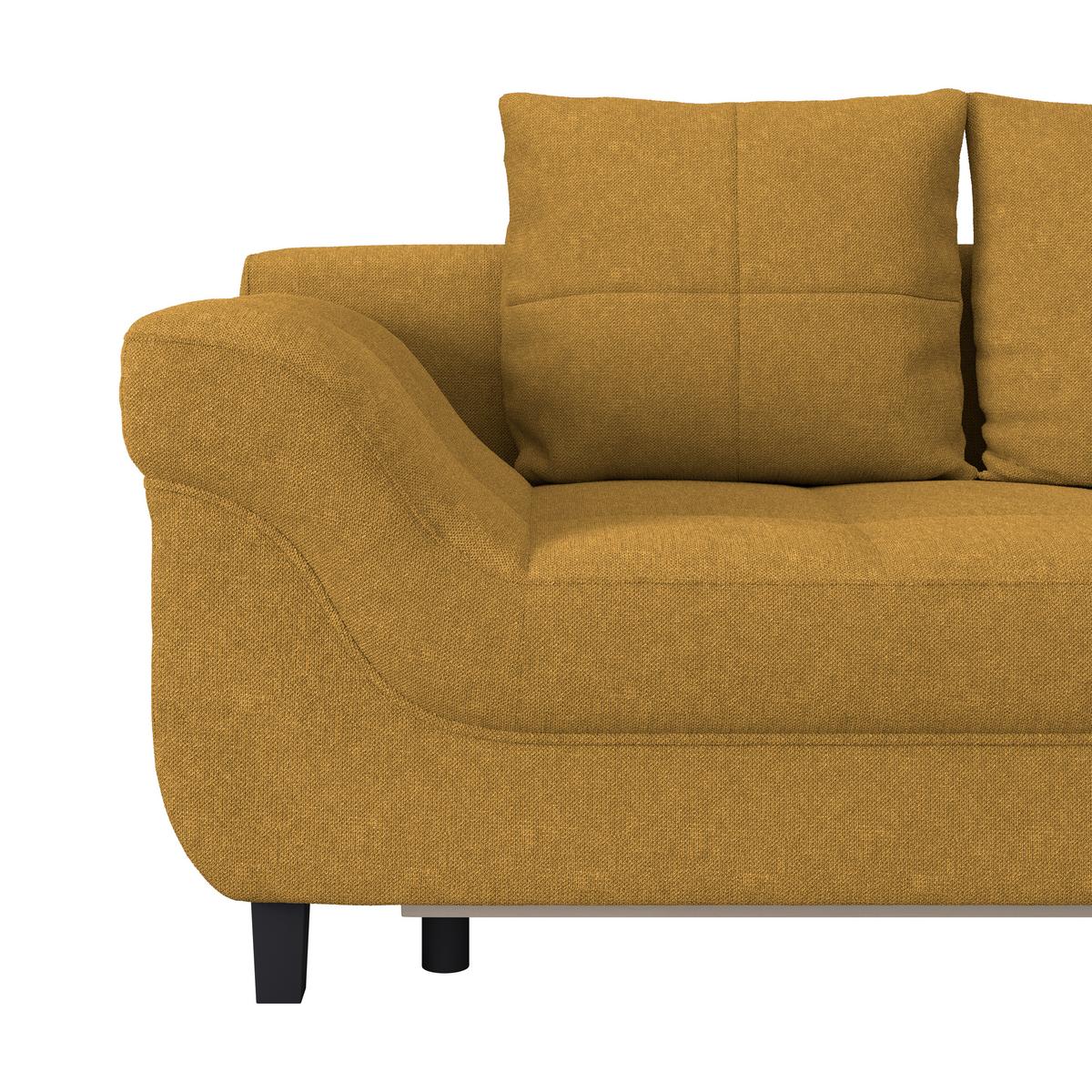 Kutna Garnitura Mendoza - siva/boje senfa, Design, tekstil/drvo (309/197cm) - Modern Living
