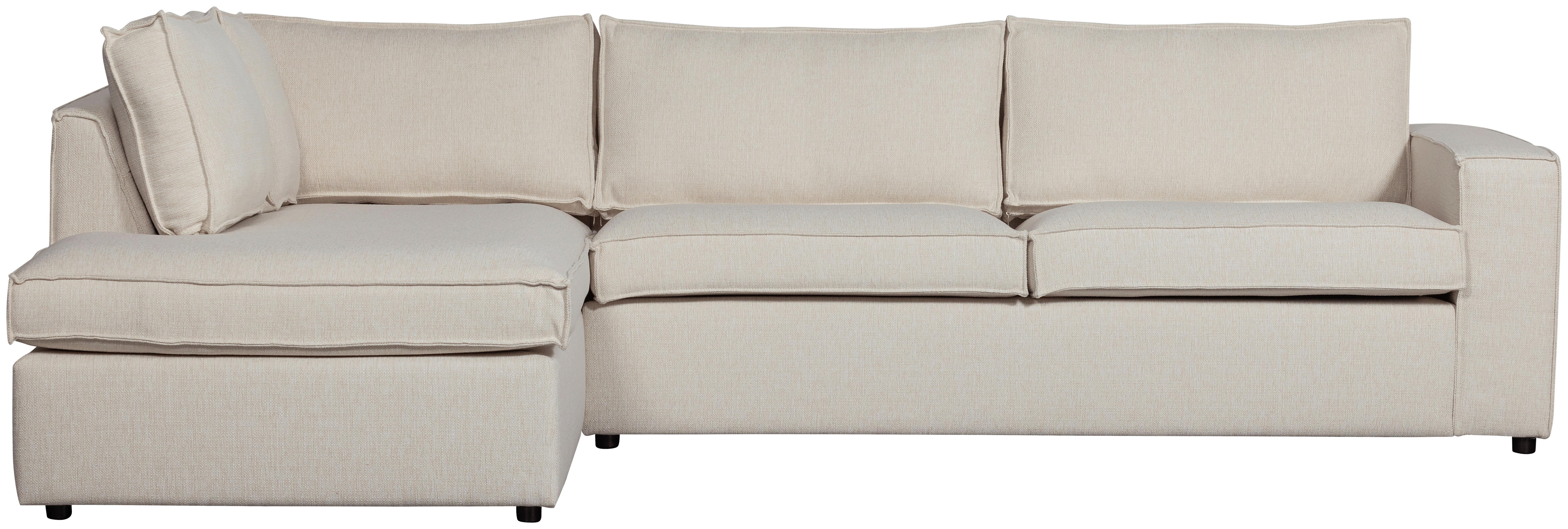 Ecksofa Thomas Naturfarben S:197x283cm - Schwarz/Naturfarben, Design, Kunststoff/Textil (197/283cm) - Livetastic