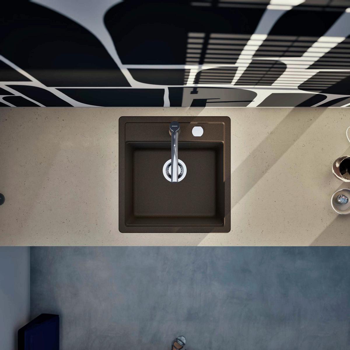 Spüle MONN100SABRO Bronzefarben - Bronzefarben, MODERN, Stein (49/51cm) - Schock