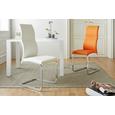 Stuhl in Orange/chromfarben - Chromfarben/Orange, MODERN, Kunststoff/Textil (44/102/62cm) - MÖMAX modern living