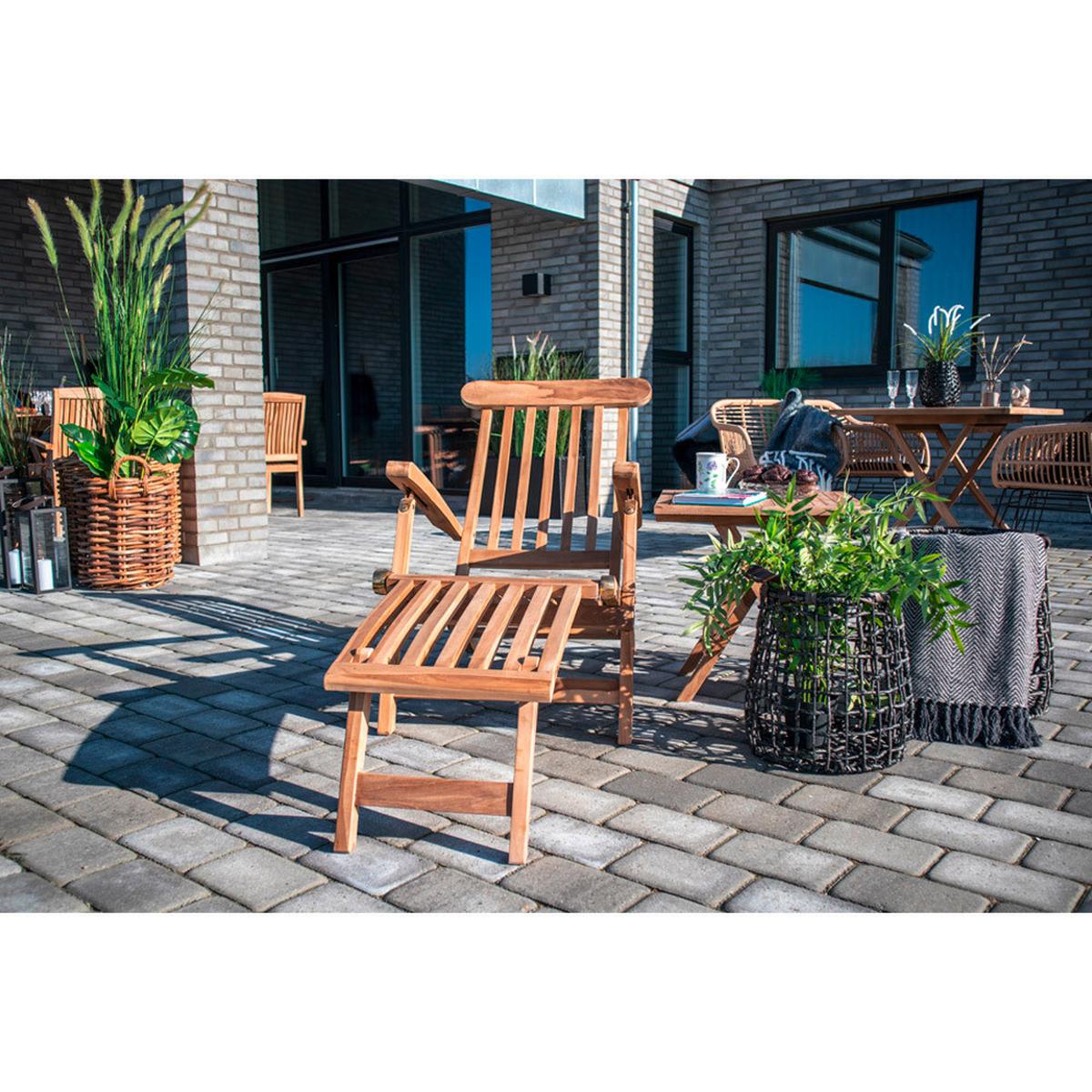 Gartenliegen Arrecife Teak - Braun, MODERN, Holz (60/95/150cm) - Gardenson