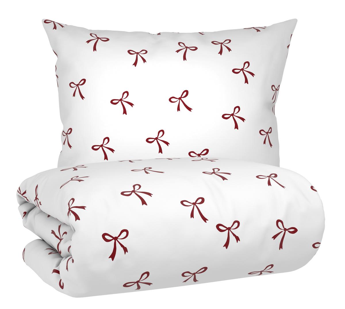 Ágyneműhuzat-garnitúra Mascherl - piros/fehér, Romantik / Landhaus, textil (140/200cm) - Mömax