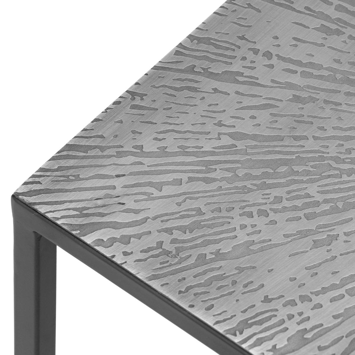 ZESTAW STOLIKÓW BOCZNYCH HIRA - kolor srebrny/czarny, Modern, metal (35-40/35-40/35-40cm)