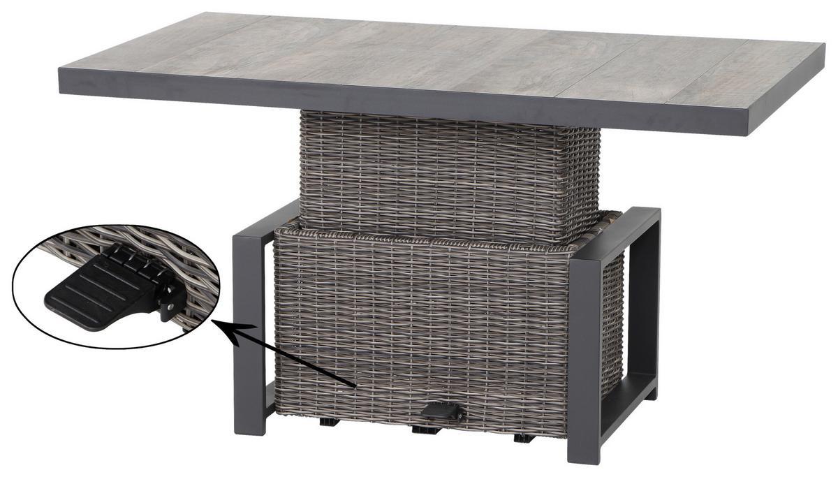 Loungegarnitur Corido 5-tlg. Grau - Grau, Basics, Keramik/Kunststoff (75/103/130cm) - Siena Garden