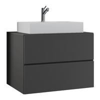 Waschtischkombi Lendas ca. 60 cm Anthrazit - Anthrazit/Weiß, MODERN, Keramik/Holzwerkstoff (60cm) - MID.YOU