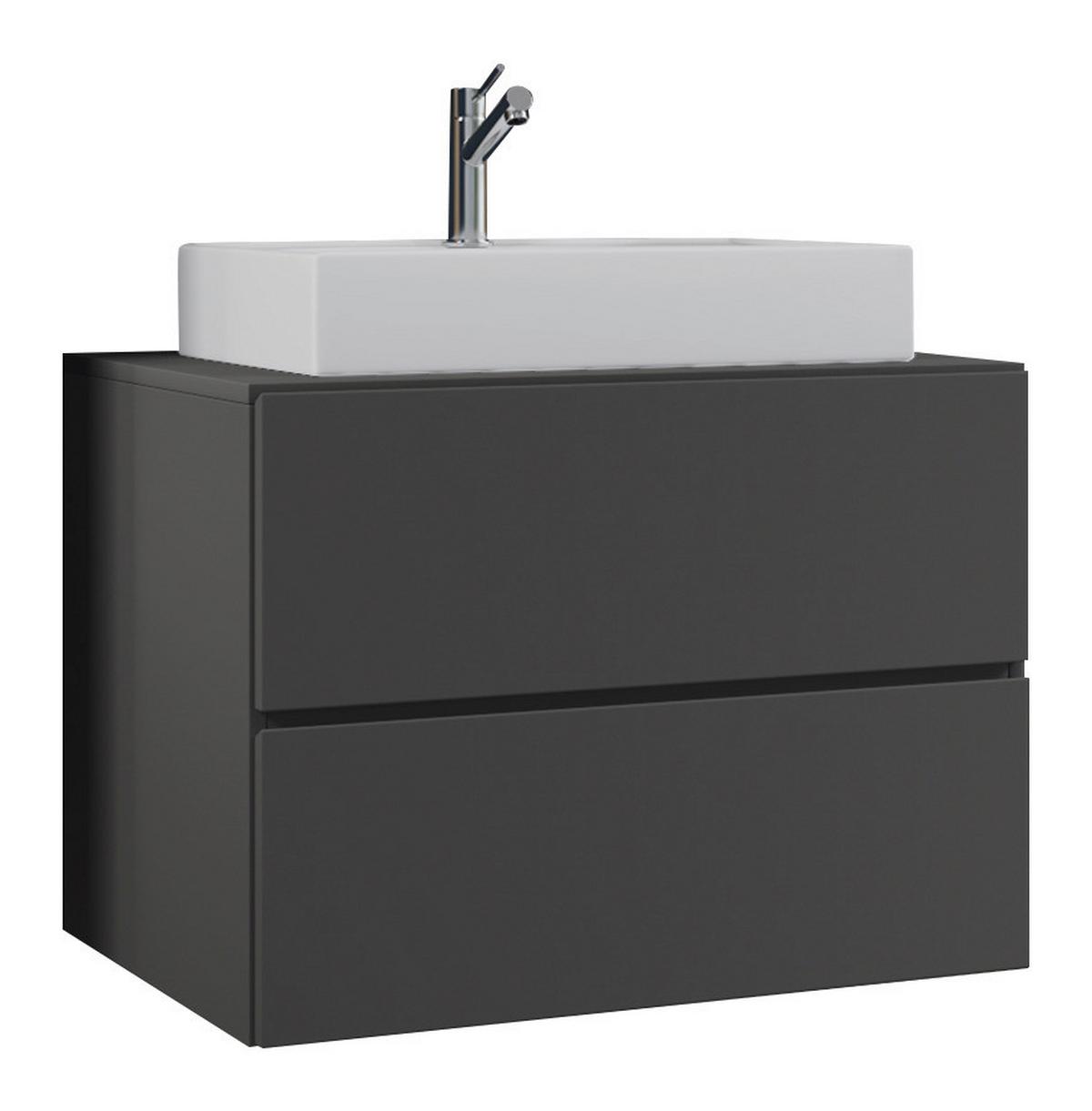Waschtischkombi Lendas ca. 60 cm Anthrazit - Anthrazit/Weiß, MODERN, Keramik/Holzwerkstoff (60cm) - MID.YOU