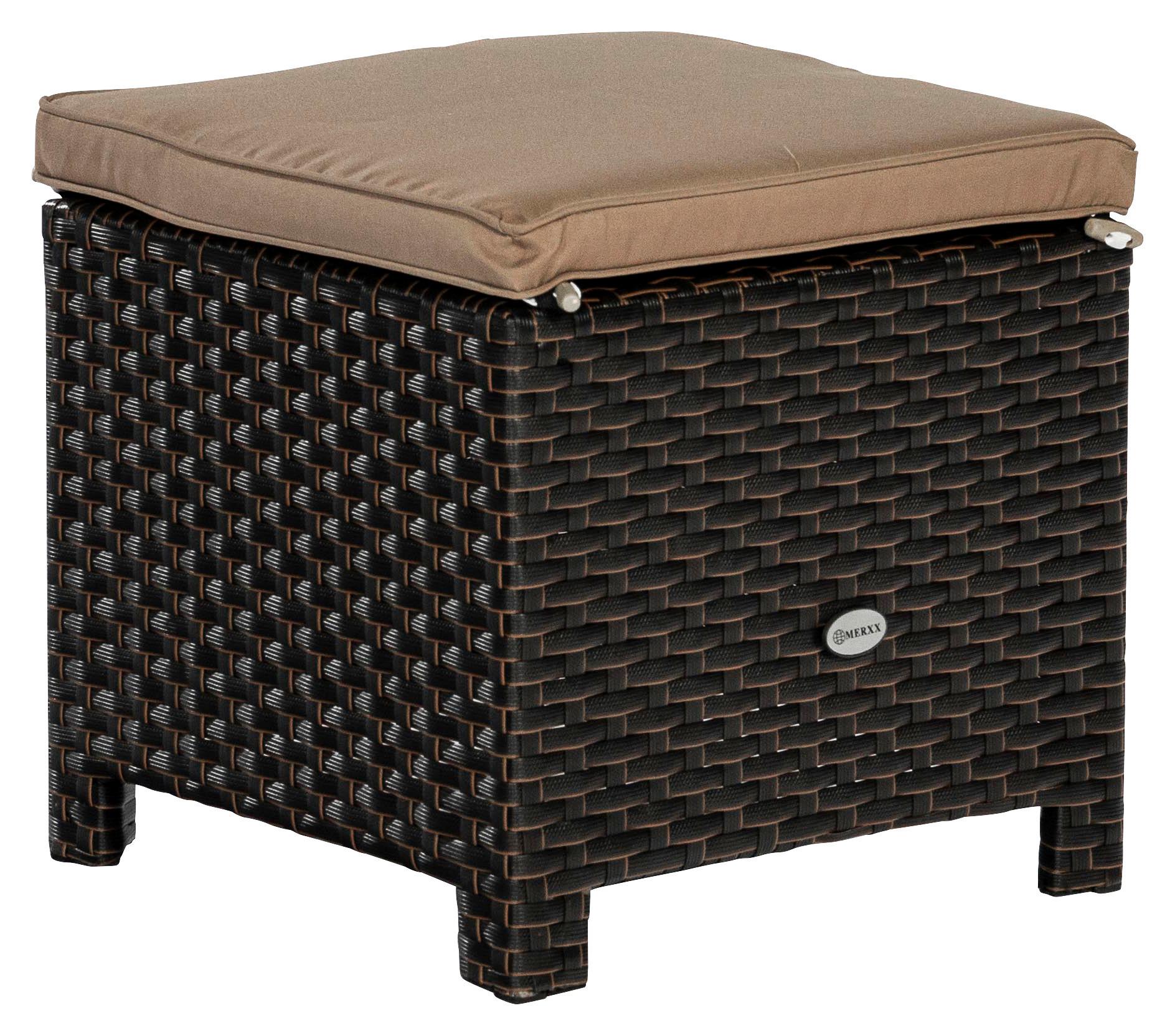 Vrtni Tabure Salerno, Z Blazino - bež/rjava, Moderno, kovina/umetna masa (40/40/40cm) - Gardenson