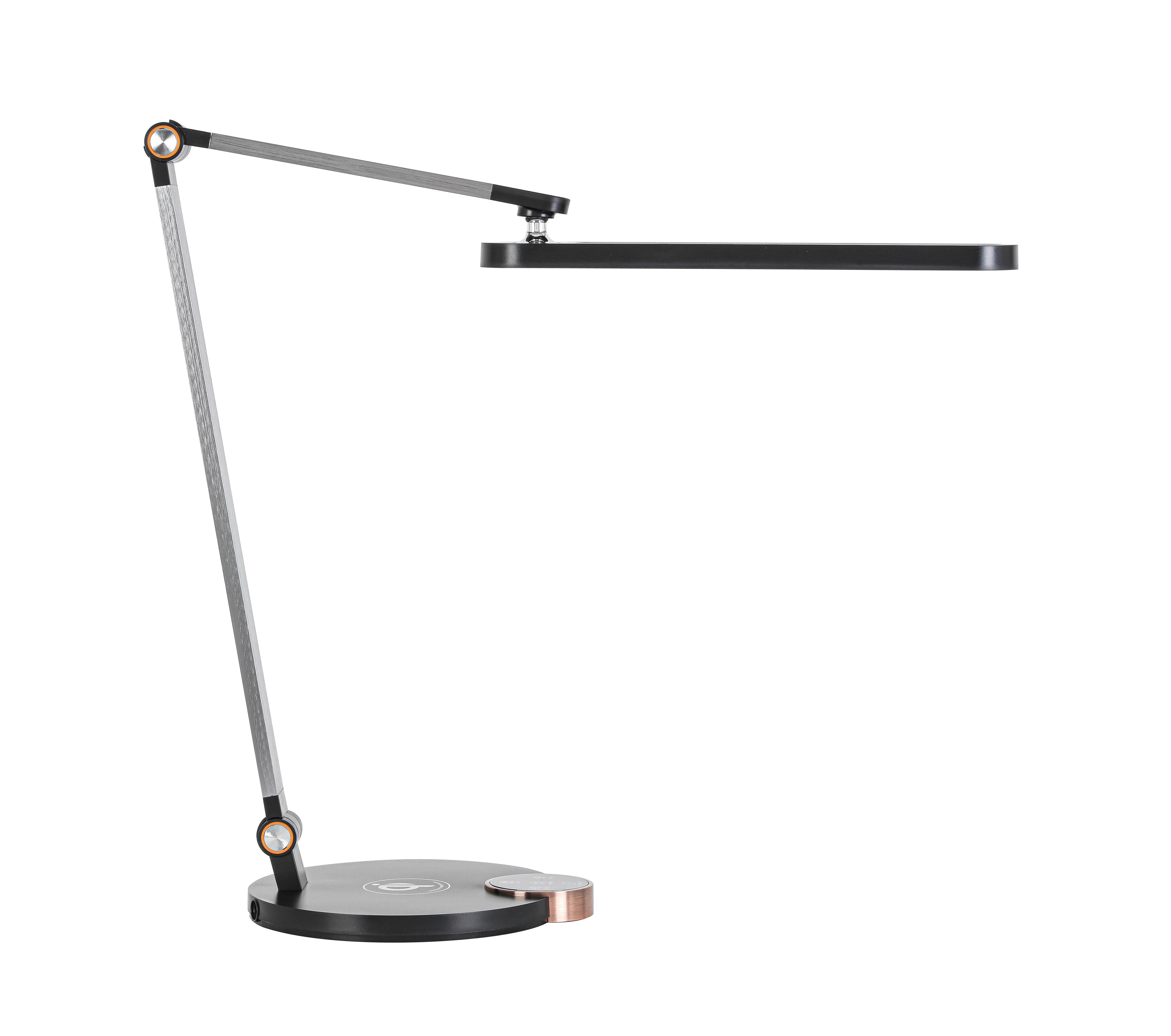 LED-SKRIVBORDSLAMPA RINK - aluminiumfärg/svart, Modern, metall/plast (37/20/40-70cm) - Mömax