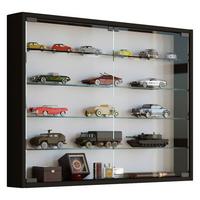 Hängevitrine in Schwarz Mandosa L - Transparent/Schwarz, KONVENTIONELL, Glas/Holzwerkstoff (80/60/10cm) - MID.YOU