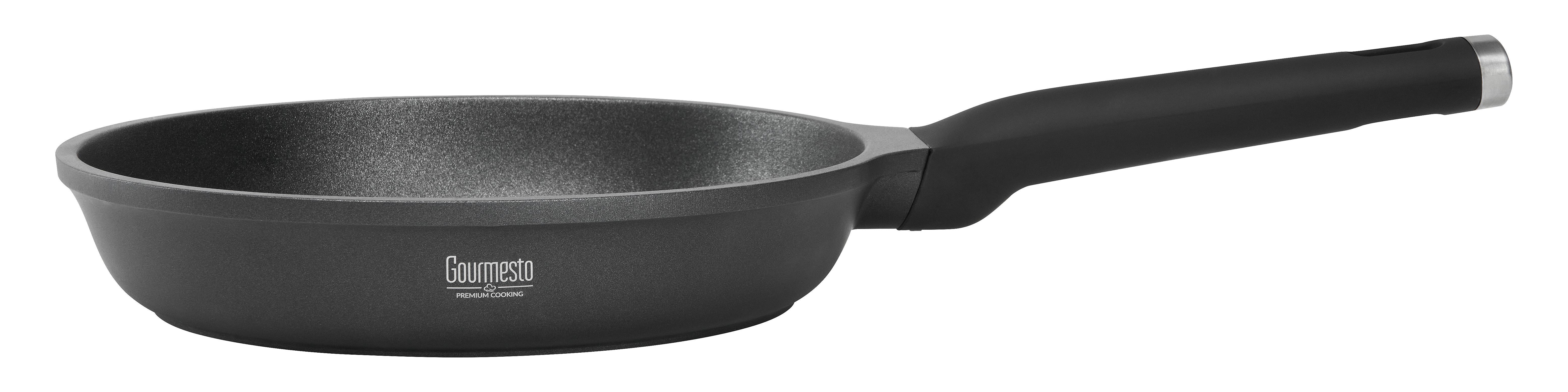 Bratpfanne Black Line in Schwarz Ø 24cm - Schwarz, KONVENTIONELL, Kunststoff/Metall (24/5cm) - Gourmesto