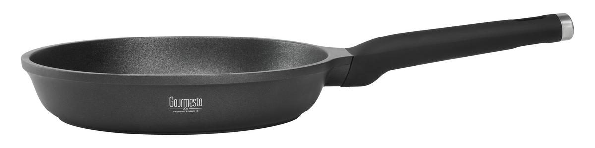 Bratpfanne Black Line in Schwarz Ø 24cm - Schwarz, KONVENTIONELL, Kunststoff/Metall (24/5cm) - Gourmesto