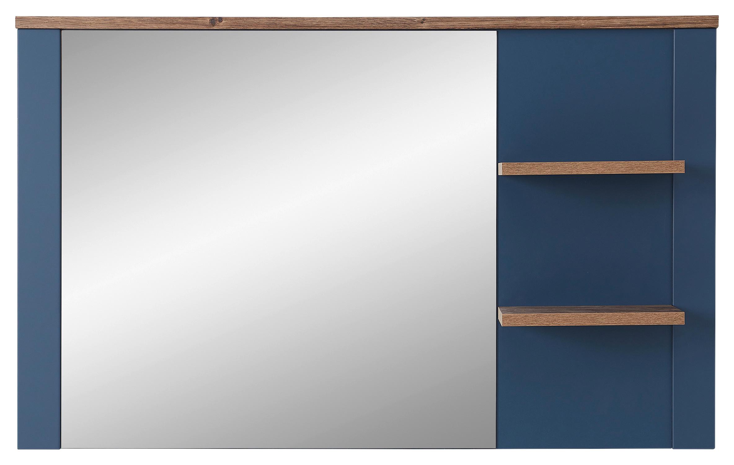 LUSTRO ŚCIENNE DIJON - kolor dębowy/niebieski, Lifestyle, materiał drewnopochodny/szkło (130/80/17cm) - MID.YOU