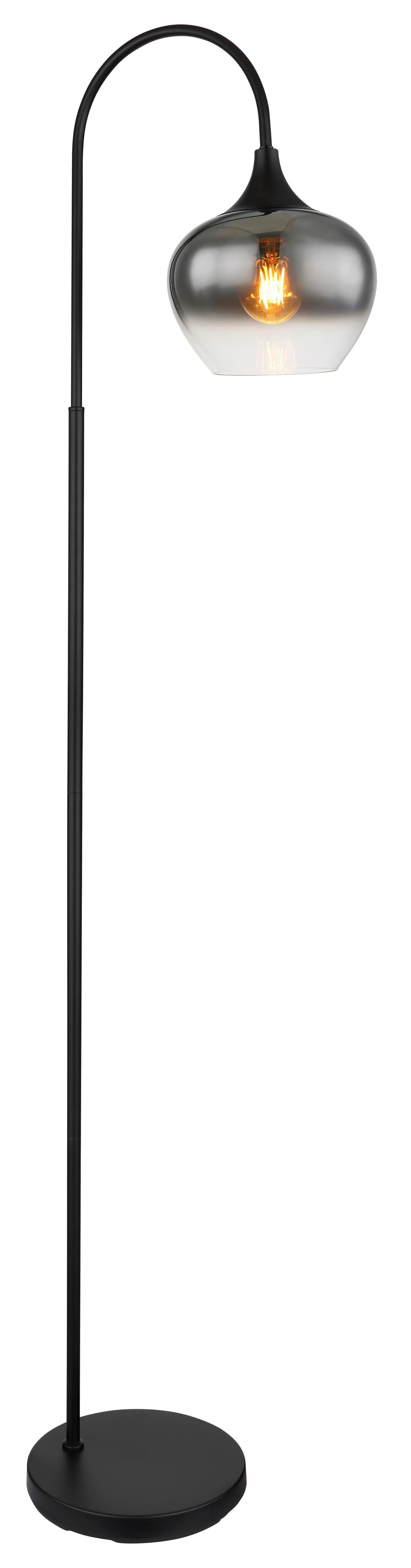 Stehleuchte Maxy in Schwarz max. 40 Watt - Schwarz, Glas/Textil (39/25/150cm) - Globo