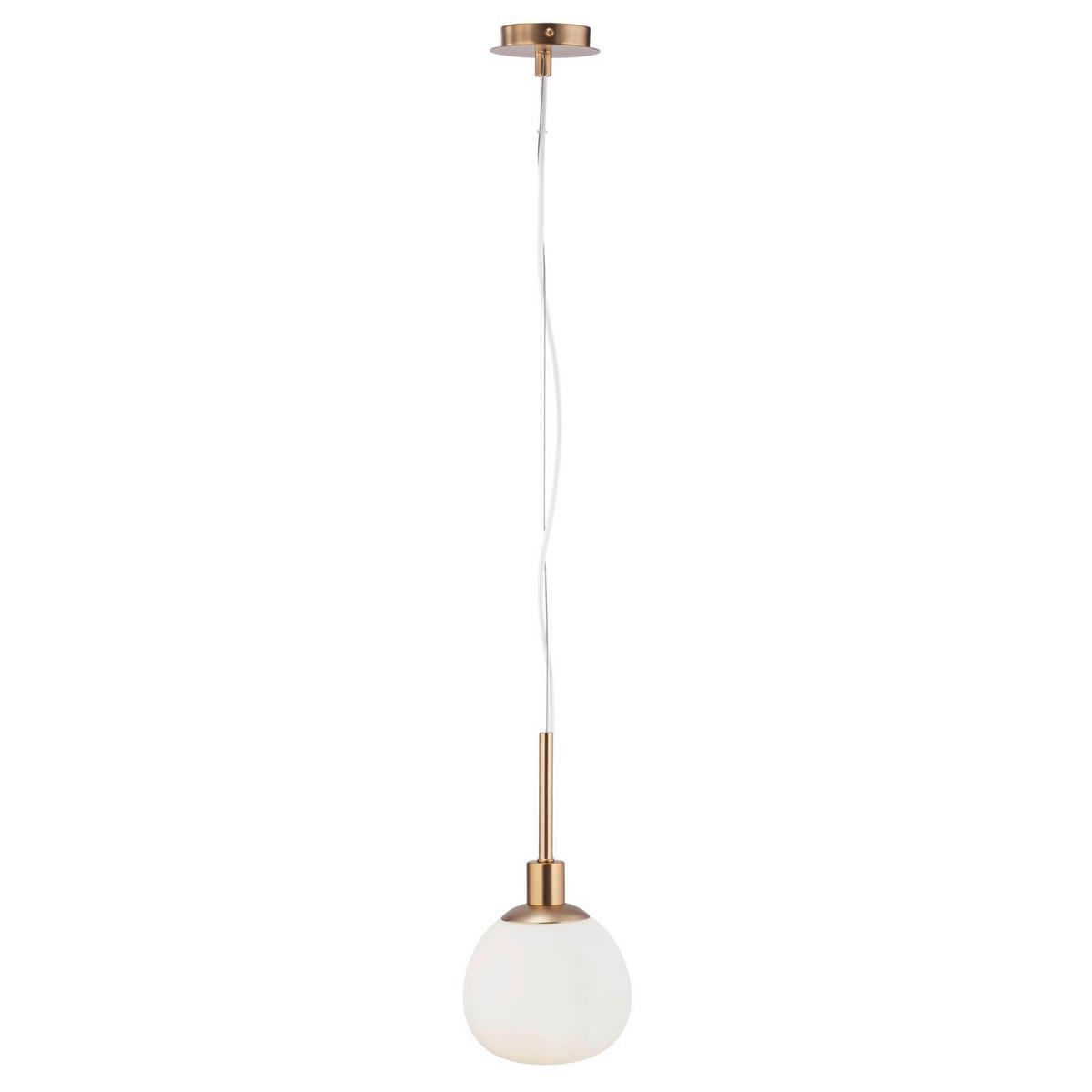 Pendelleuchte Erich Messingfarben max. 40 Watt - Messingfarben/Weiß, Trend, Glas/Metall (15/30,5cm) - MAYTONI