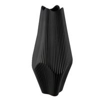 Dekovase Lamellen Schwarz - Schwarz, LIFESTYLE, Keramik (15/30cm)
