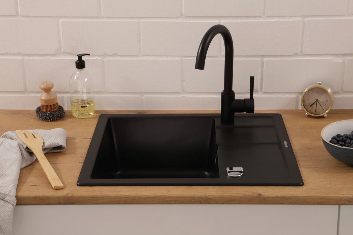 Pomivalno Korito Nashville, 58x50cm - črna, Basics, kamen (58/20/50cm) - Respekta