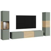 Dnevni Regal Berlin Iii, Osvetlitev, 3-Delni - siva/barve hrasta, Design, steklo/leseni material (240/130/31cm) - P & B