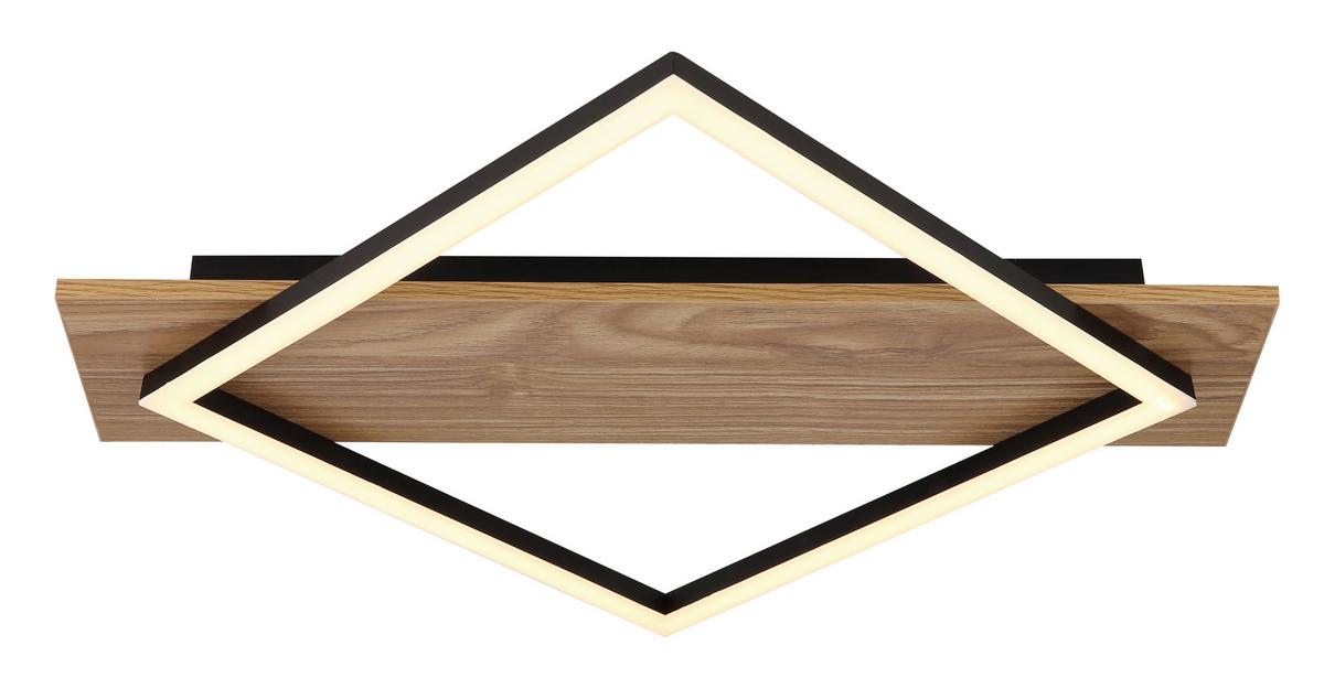 Led  Stropna Svjetiljka Beatrix - tamno smeđa/crna, Natur, drvni materijal/metal (52/46,7/6cm) - Globo