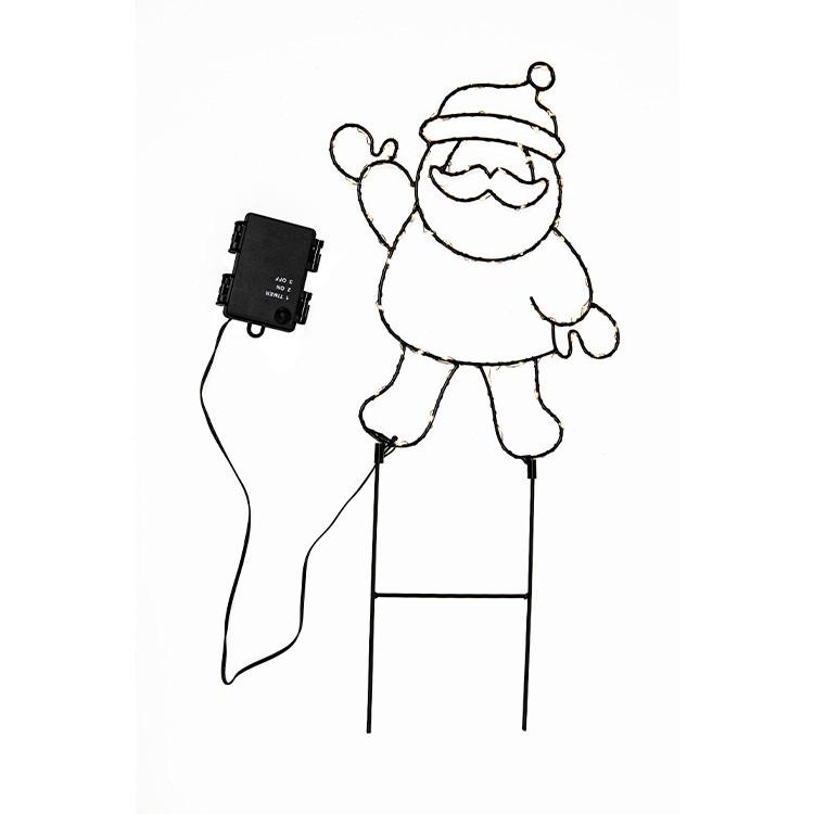 Weihnachtsmann Lilly Schwarz max. 0,6 Watt - Schwarz, Kunststoff/Metall (24/32/3cm) - Mömax