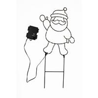 Weihnachtsmann Lilly Schwarz max. 0,6 Watt - Schwarz, Kunststoff/Metall (24/32/3cm) - Mömax