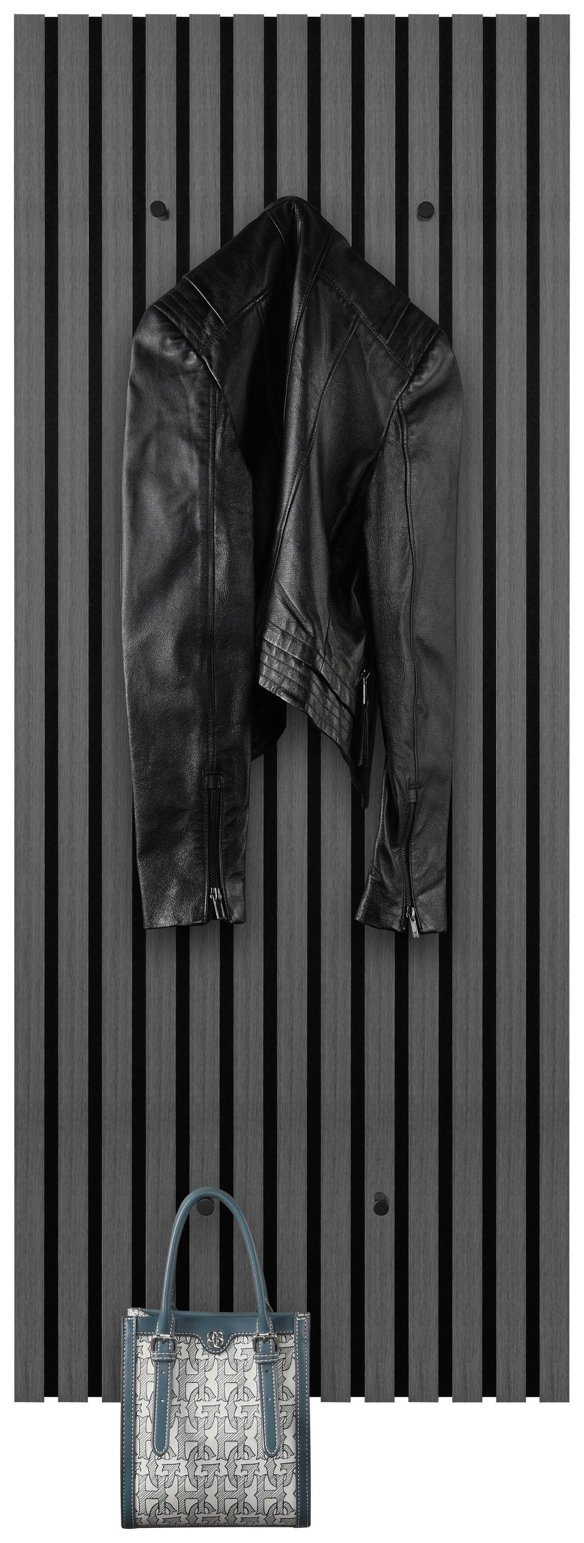 Garderobenpaneel Grace Grau - Grau, Modern, Holzwerkstoff/Textil (50/125/7cm) - Mömax