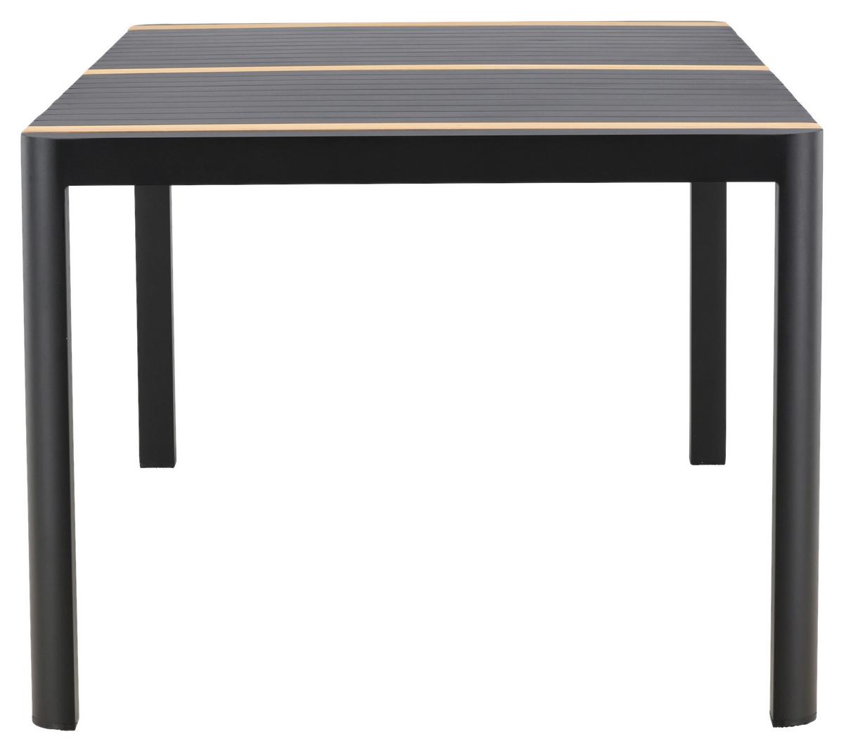 GARTENTISCH TOGO - Schwarz, KONVENTIONELL, Holz/Metall (100/75/200cm) - Gardenson