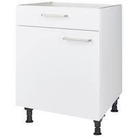 Kochfeldumbauschrank Touch Weiß - Edelstahlfarben/Weiß, MODERN, Holzwerkstoff/Metall (60/87/56cm) - Nobilia