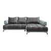Ecksofa Morgan Silberfarben - Dunkelgrau/Silberfarben, Modern, Textil/Metall (262/184cm) - Mömax