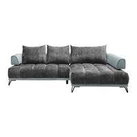 Ecksofa Morgan Silberfarben - Dunkelgrau/Silberfarben, Modern, Textil/Metall (262/184cm) - Mömax