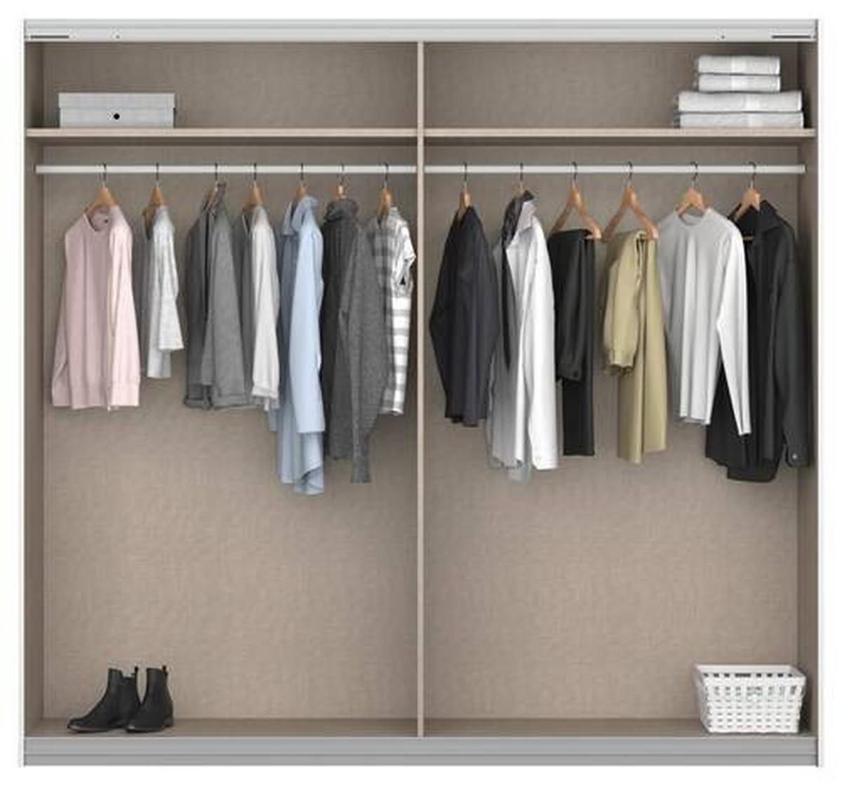 Ormar S Kliznim Vratima Belluno - siva/boje aluminija, Moderno, drvni materijal/metal (226/210/62cm) - Modern Living