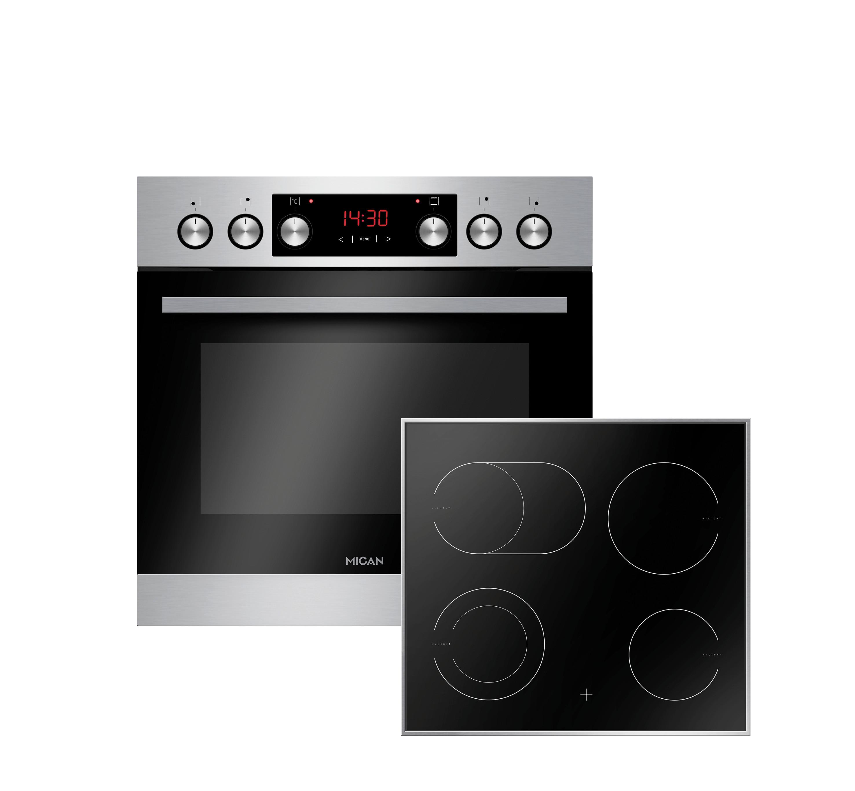 Herdset 90300 Edelstahl - Edelstahlfarben, Basics, Metall (60/59,5/56.5cm) - Mican