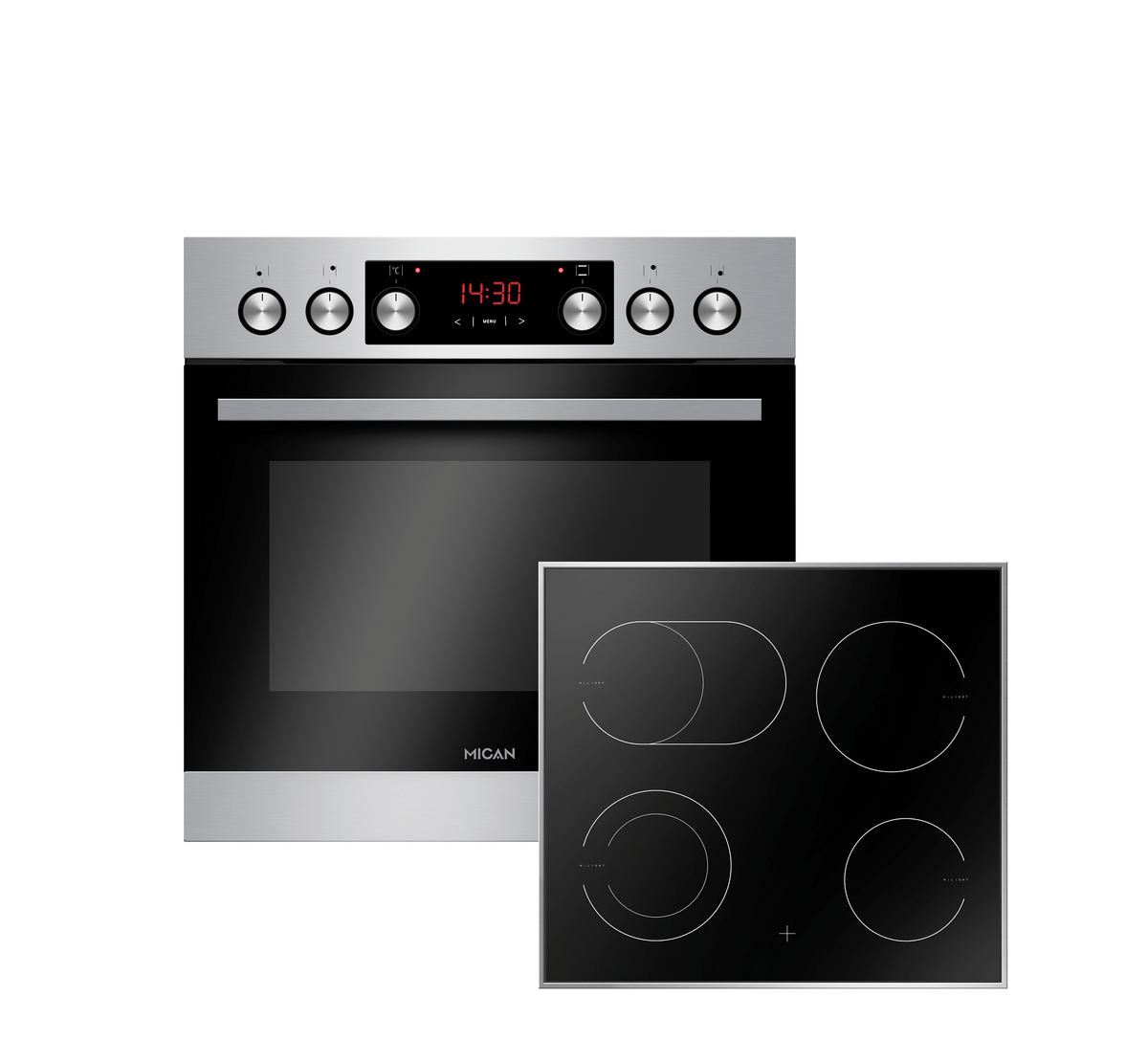 Herdset 90300 Edelstahl - Edelstahlfarben, Basics, Metall (60/59,5/56.5cm) - Mican