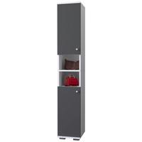 Schuhschrank GADOS Anthrazit ca. 30x178x33 cm - Anthrazit/Alufarben, MODERN, Holzwerkstoff/Metall (30/178/33cm) - MID.YOU