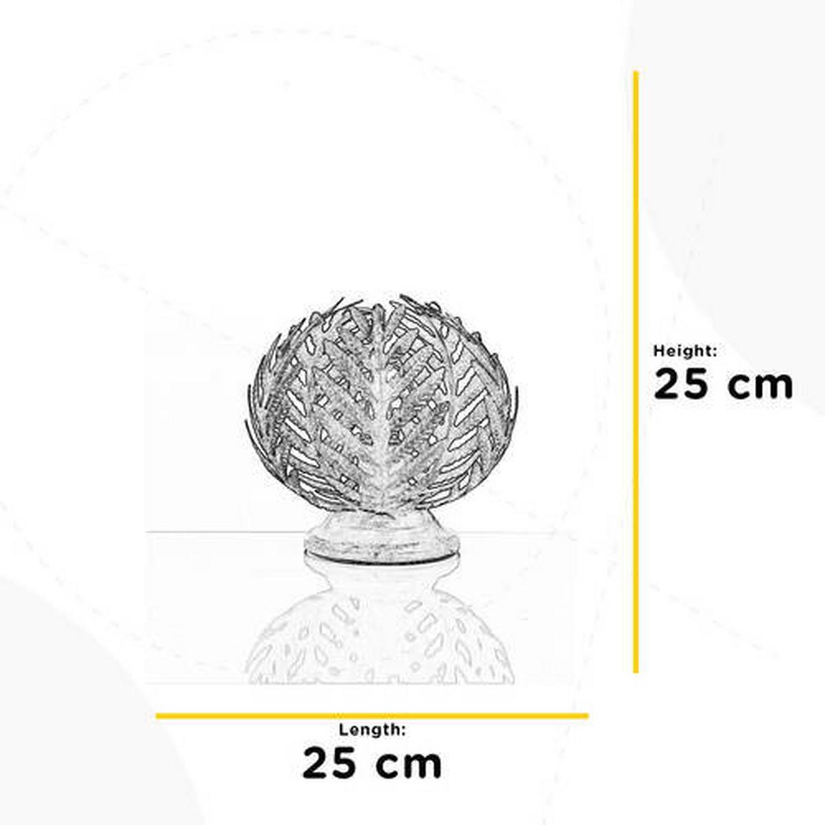 Tischleuchte Felce Avorio Weiß max. 22 Watt - Weiß, Natur, Metall (25/25cm)