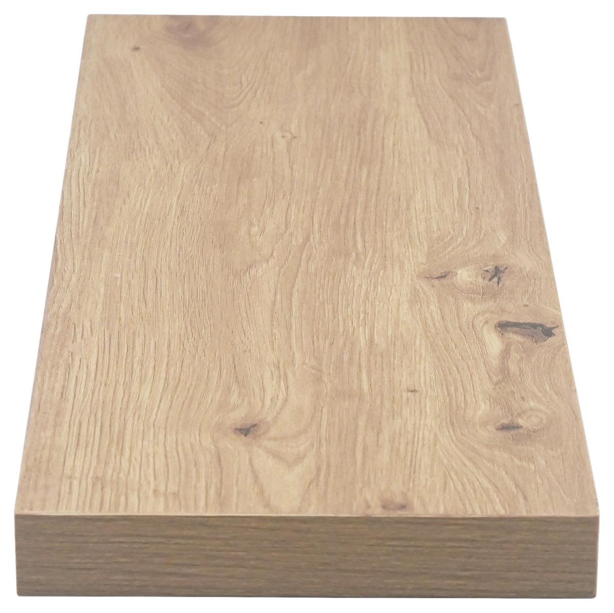 PÓŁKA ŚCIENNA SIMPLE - kolor dębowy, Basics, materiał drewnopochodny (60/3,8/23,5cm) - Boxxx