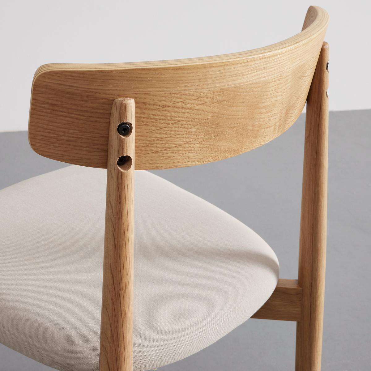 Stuhl Noah Beige/Natur Webstoff/Echtholz Gepolstert - Beige/Naturfarben, MODERN, Holz/Textil (47/78/51cm) - Bessagi Home