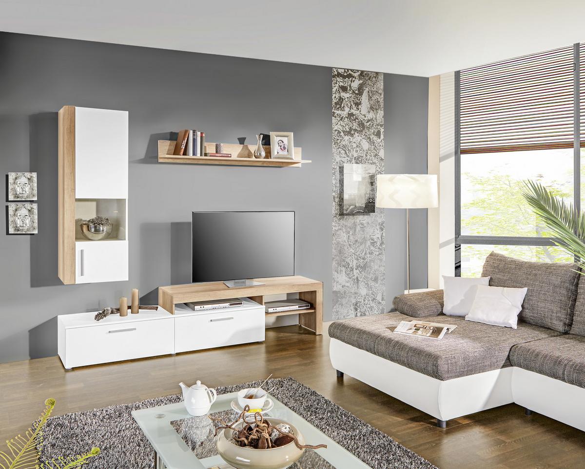 Regal Za Dnevni Boravak Iguan - bijela/crna, Moderno, plastika (250/190/40cm) - Best Price
